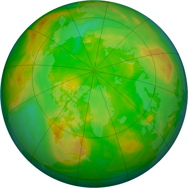 Arctic ozone map for 18 June 1986